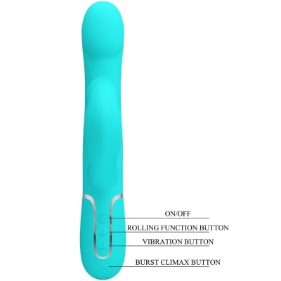 Pretty Love Rabbit Vibrator Pearls Aqua Green - image 8