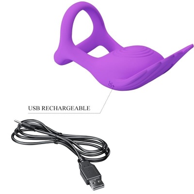 Pretty Love Silas Vibrant Penis Ring Purple 7 Vibrations - image 8