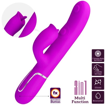 Pretty Love Rabbit Licking Vibrator Fuchsia - image 3