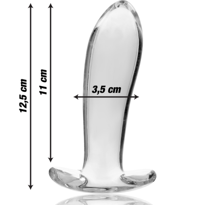 Model 5 Anal Plug Borosilicate Glass Clear 12.5 cm -o- 3.5 cm - image 3
