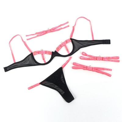 Subblime Fluorescent Pink Bra Set Necklace L/XL - image 7