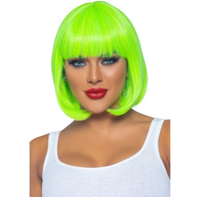 Leg Avenue Fluorescent Bob Wig Neon Green - image 1