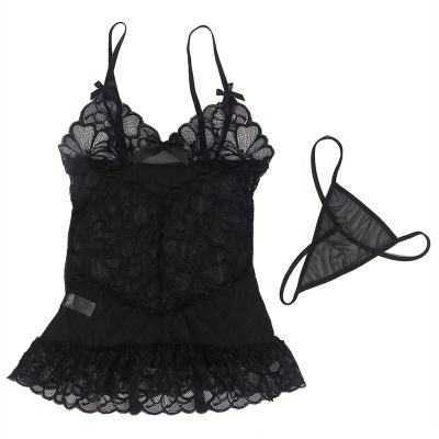 Subblime Babydoll Adjustable Straps Lace Black L/XL - image 7