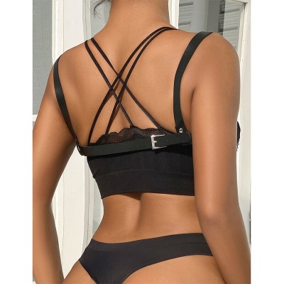 SUBBLIME 953713 Punk Bondage Belt Metal Buckle Black One Size - image 9