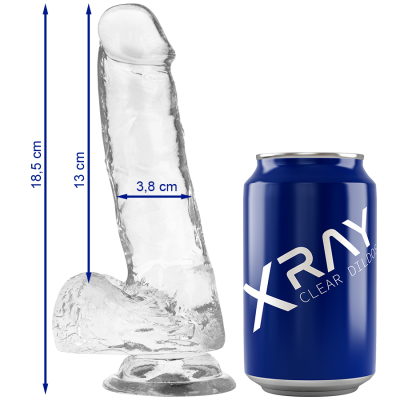 X Ray Clear Dildo With Balls 18.5 CM