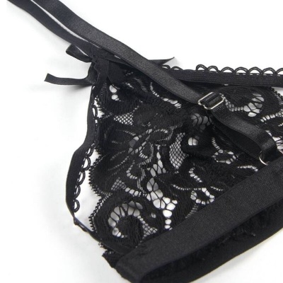 Subblime Three-Piece Set Bra, Garter Belt, Thong S/M - image 3