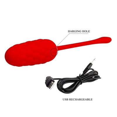 Pretty Love — Vibrating Egg With Red Rechargeable Marine Texture - image 9