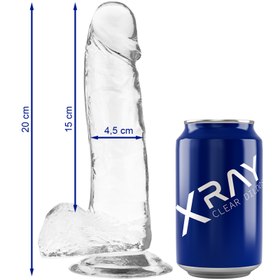 X Ray Clear Dildo With Balls 20 CM