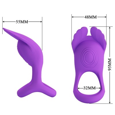 Pretty Love Silas Vibrant Penis Ring Purple 7 Vibrations - image 7