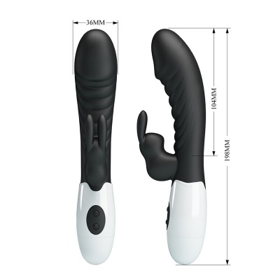 Pretty Love Naughty Bunny Rabbit Vibrator - Black - image 8