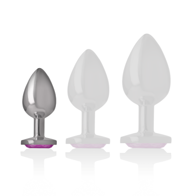 Intense - Aluminum Metal Anal Plug With Pink Crystal Size S - image 5