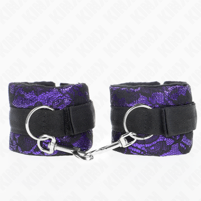 Kink Velvet Lace Wrist Restraints, Purple/Black - image 2