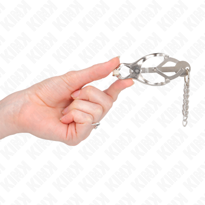 KINK Japanese Clover Nipple Clamps With Chains Silver - image 4