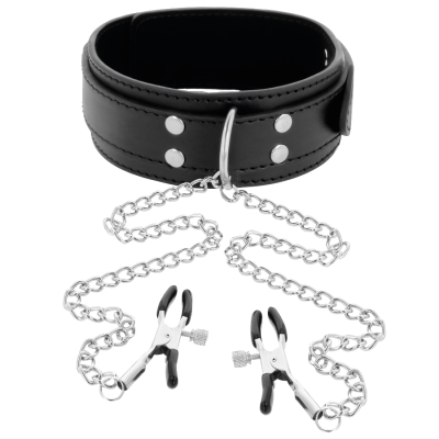 Darkness - Collar With Nipple Clamps Black - image 2