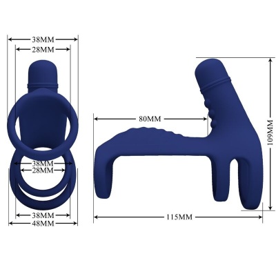 Pretty Love Elish Vibrating Ring with Extension Blue - image 4