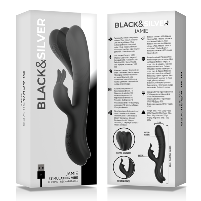 Black&Silver Jamie Rabbit Vibrator Black - image 6