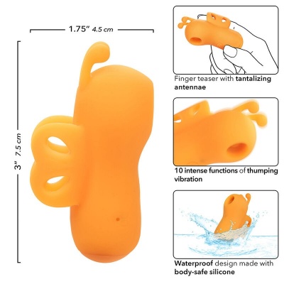 Calexotics Neon Vibes Buzzing Finger Stimulator Orange - image 8