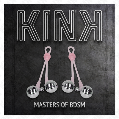 KINK - Luminous Skull Nipple Clamps With Ring Bells Adjustable Pink... - image 5