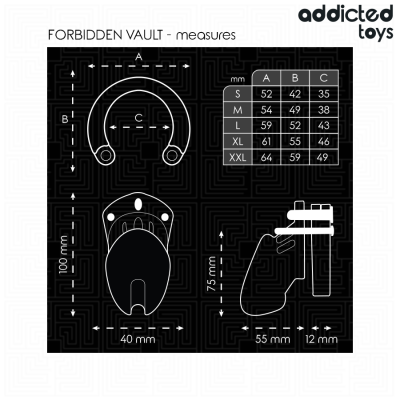 Addicted Toys Locked Forbidden Vault Penis Cage 10cm - image 5