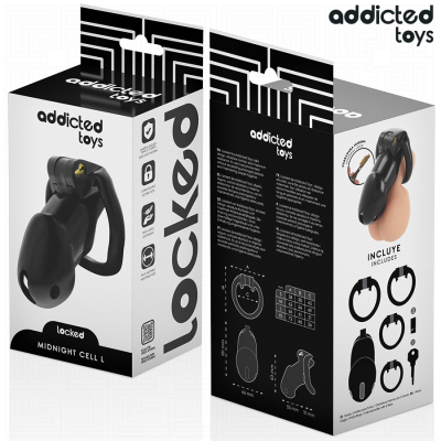 Addicted Toys Locked Mindnight Cell Penis Cage Size L - image 6