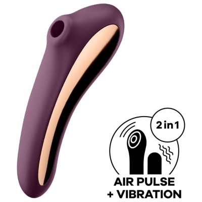 Satisfyer Dual Kiss Air Pulse Vibrator Wine Red - image 2