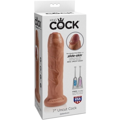King Cock Uncut Realistic Penis 17.8cm Caramel - image 3