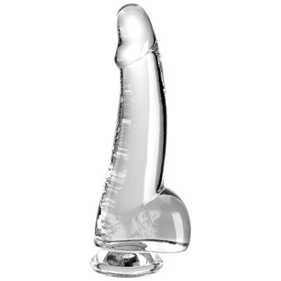 King Cock Clear Dildo Testicles 15.2 CM Transparent