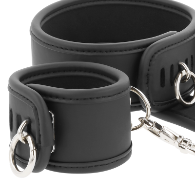 Fetish Submissive Vegan Leather Collar Cuffs Set - image 5