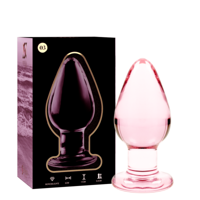 Model 3 Anal Plug Borosilicate Glass Pink 11 cm -o- 5 cm - image 2