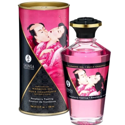 Shunga Heat Massage Oil Intense Raspberry 100ML