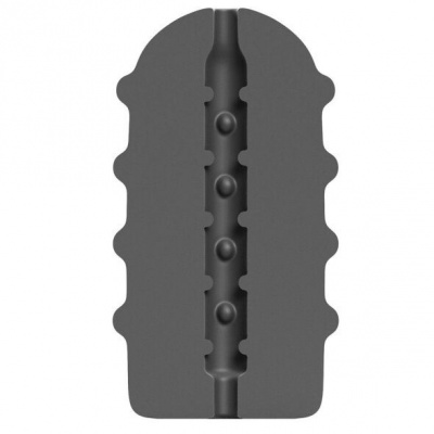 All Black Bumpy Masturbator, 17cm - image 1