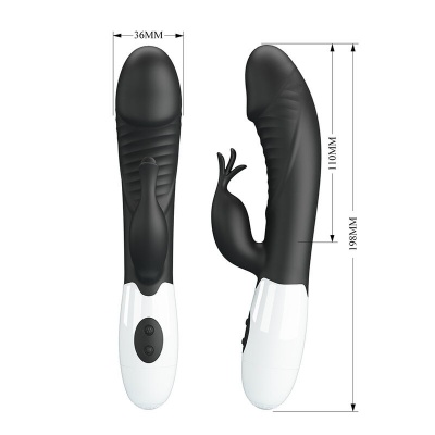 Pretty Love Rasmussen Rabbit Vibrator - Black - image 8
