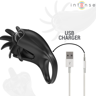 Intense Mabel Vibrating Ring w/ Clitoral Stimulator, Black - image 6