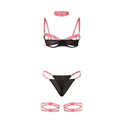 Subblime Fluorescent Pink Bra Set Necklace L/XL - image 6