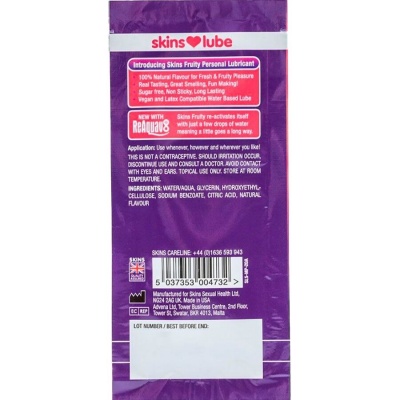 SKINS - Fruity Water-based Lubricant Mango & Passion Fruit Single-dose - image 2