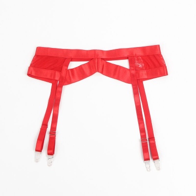 Subblime Red Bondage Bra Garter Set S/M - image 10