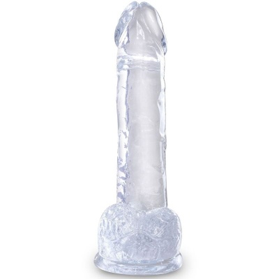King Cock Clear Realistic Penis with Balls 15.2cm Transparent - image 2
