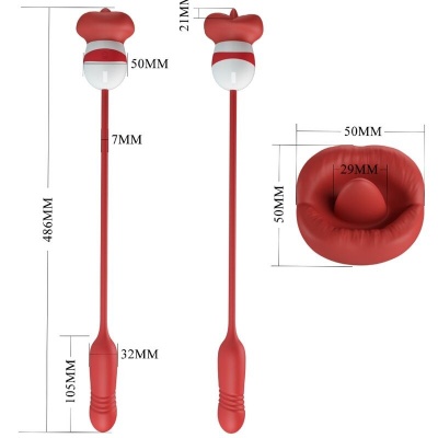 Pretty Love Ashlynn Red Mouth Vibrator - image 3
