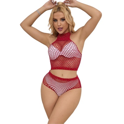 Subblime Fishnet Set with Pink Rhinestones, One Size - image 4