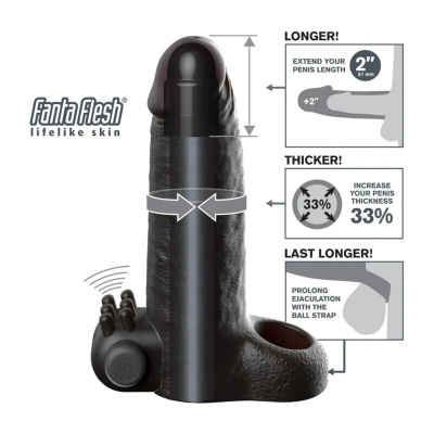 FANTASY X-TENSIONS - Vibrating Real Feel 5cm Penis Extension Sleeve... - image 4