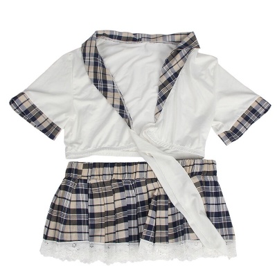 Subblime Sexy Schoolgirl Costume Top and Skirt S/M - image 6