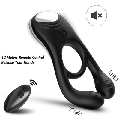 Armony Veyron Double Vibrator Ring Remote Black