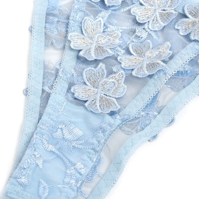 Subblime Flower Embroidered Bra & Panties Set Sky Blue L/XL - image 7