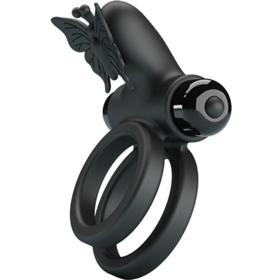 Pretty Love Double Vibrating Ring Black Stimulator - image 5