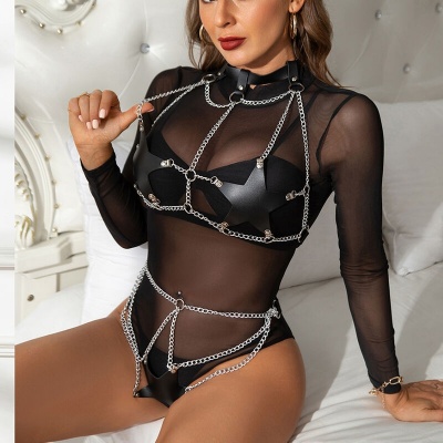 Subblime Leather Full Body Harness Star Shape - image 11