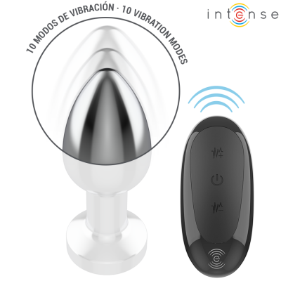 Intense Anal Plug Metal 10 Vibrations M with Remote - image 4