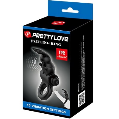 Pretty Love Exciting Rabbit Vibrating Ring, Black - image 6