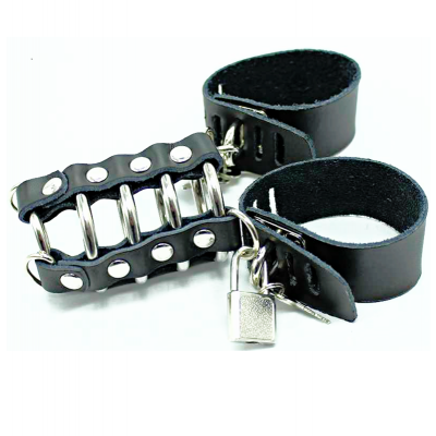 OHMAMA Fetish - Penis Cage With Metal Rings And Leather Straps - image 2