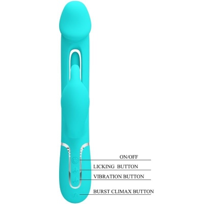 Pretty Love Kampas Rabbit Vibrator Tongue Aqua Green - image 8