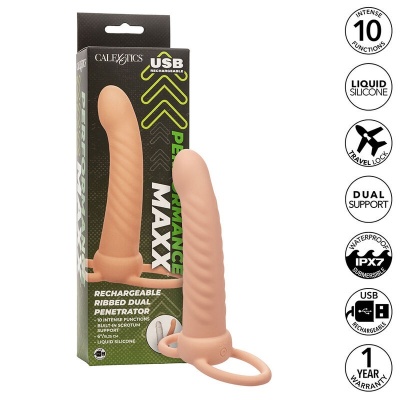 Calexotics Maxx Ribbed Dual Penetrator 10 Vibrations - image 2